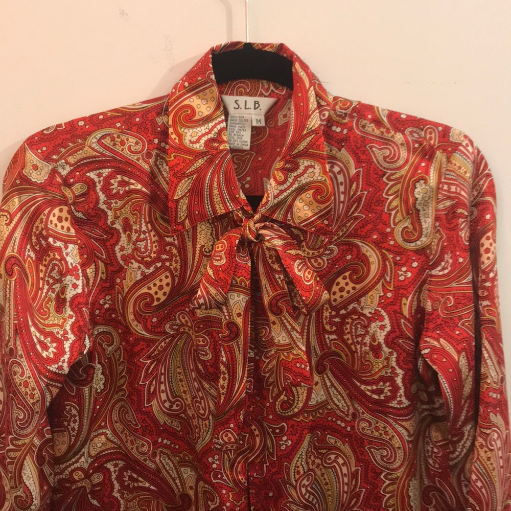NWT 100% Silk Button Up